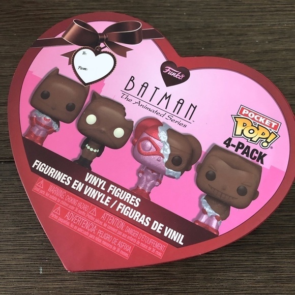 Funko Batman: The animated series Pocket Pop 4-pack Vinyl figures Valentines ed - Picture 1 of 5